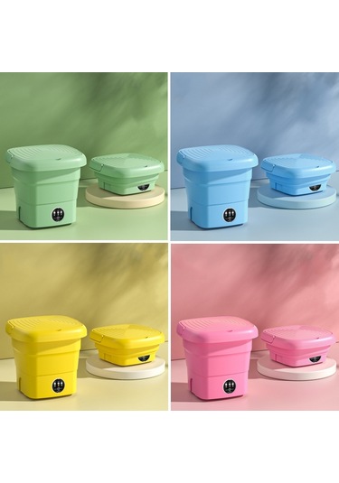 Sones 4.5l Mini Taşınabilir Katlanabilir Ev Tipi Çamaşır Makinesi İç Çamaşırı Yıkayıcı, Renk: Meyve Pembesi Ab Fişi