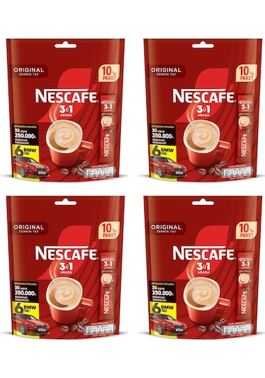 Nescafe 3ü1 Arada 4 Adet 10'lu Paket