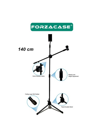 Tablet Tutuculu 360 Profesyonel Metal Mikrofon Stand 140cm Fc1077