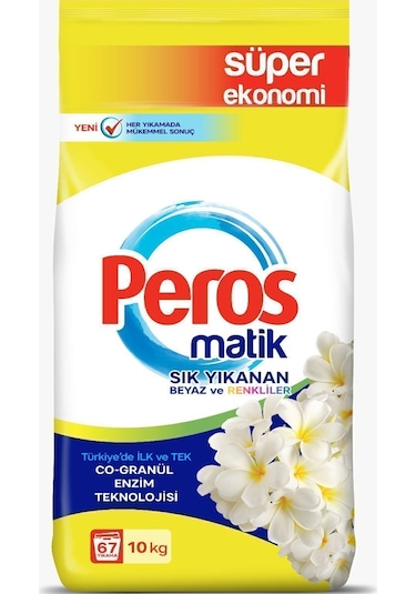 Peros Matik Sık Yıkananlar Yasemin Çiçeği Toz Deterjan 10 KG