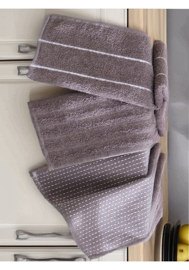 ﻿Rebeka Home Collection Sophia El Yüz Mutfak Havlu Seti 6'lı 30 x 50 CM Gri
