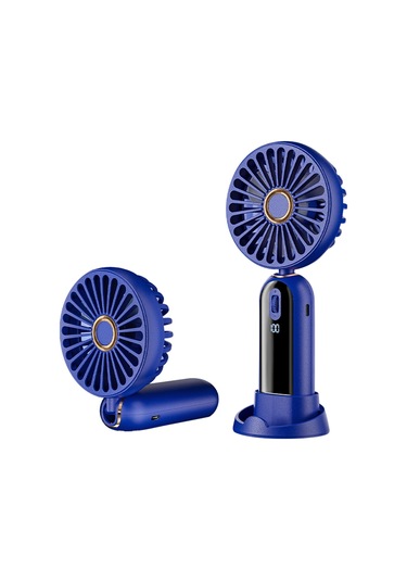 F188 Taşınabilir Usb Şarj Edilebilir Soğutma Fanı 100 Rüzgar Hızı El Tipi Yaz Fanı - Mavi Mavi