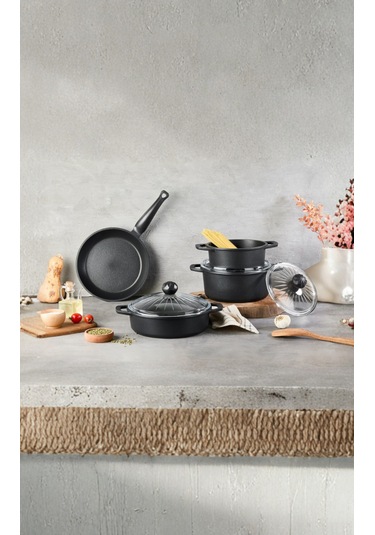 Elmas Döküm 7 Parça Set Siyah