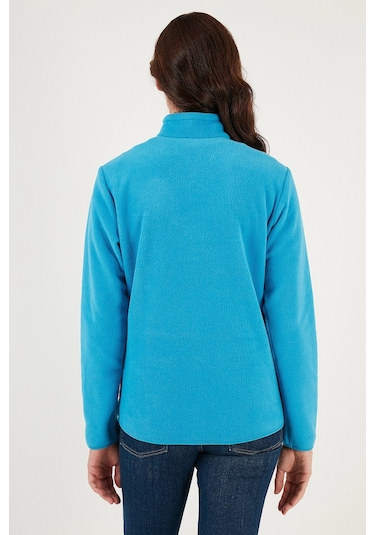 Lela Slim Fit Yumuşak Dokulu Anti-Pilling Tüylenme Yapmayan Yarım Fermuarlı Bayan Polar 5907000 Turkuaz