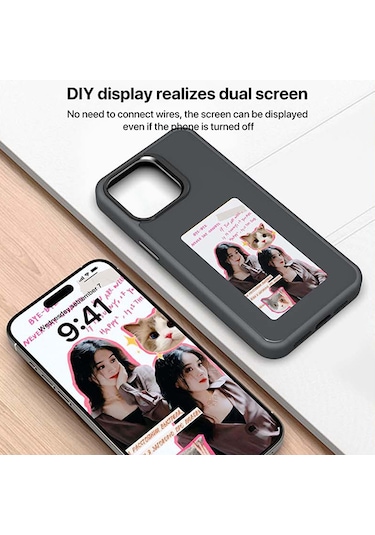 İphone Uyumlu 16 Pro Max İçin E-mürekkep Ekran Nfc Telefon Kılıfı Pembe