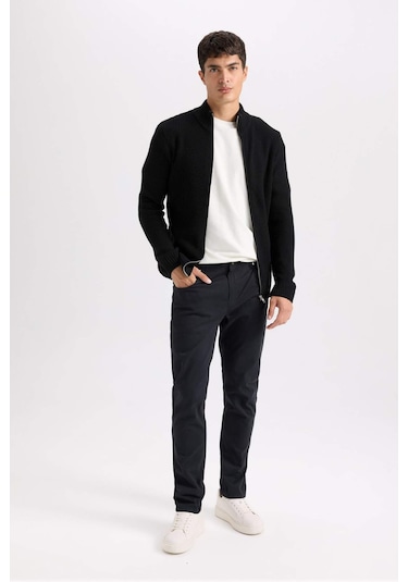 DeFacto Yazlık Gabardin Chino Kanvas Pantolon Slim Fit Dar Kesim Dar Paça Cepli B2089AX25SPAR190