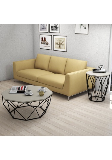 Variant Sofya Metal Yan Sehpa - Krem