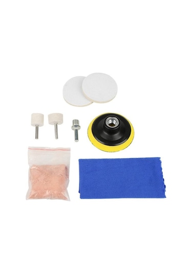 Monyee Araç Cam Ve Tekerlek Cila Seti - 8 Parça Profesyonel Cila Toolları, Cila Tozu Ve 4 İnç Otostik Pamuk Diskler İle Kirik Ve Yırtık Giderici