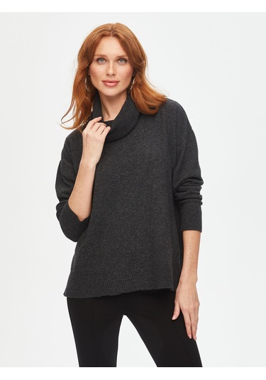 Degaje Yaka Triko Bluz 69642 U69642154 Antrasit Melanj
