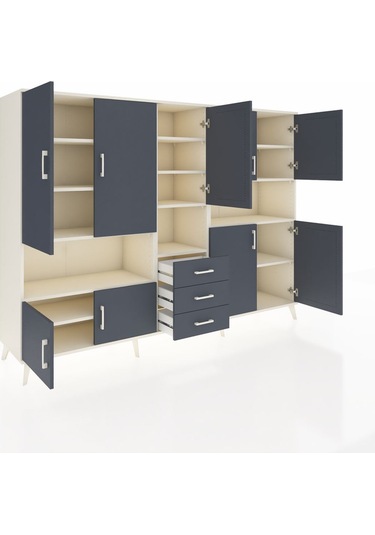 Hyperion Dolap 13 Raflı 3 Çekmeceli 9 Kapaklı 220x44x163 Aytaşı-a Aytaşı-antrasit