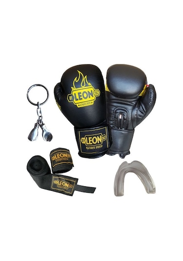 Kogam Leon 1982 Leon Blade Training Boks Eldiveni, Bandaj Dişlik Siyah