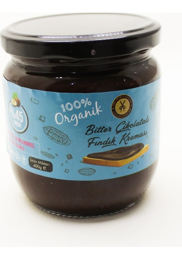 Dark Brown BİTTER Sürülebilir Gerçek Çikolatalı Fındık Kreması 400 Gram