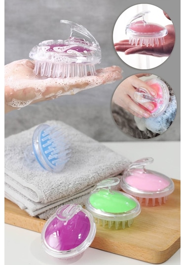 Anadolu Saray Silikon Kafa Saç Derisine Masaj Yapan Şampuan Tarağı Duş Fırçası