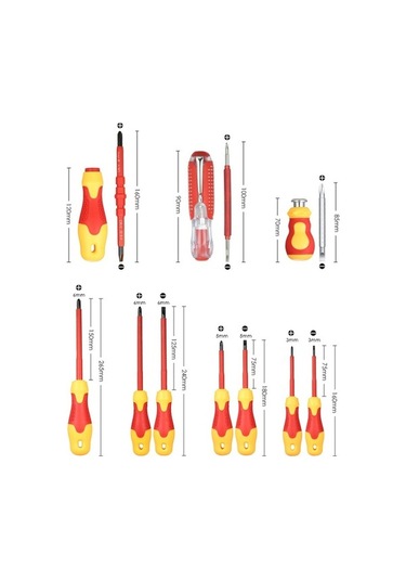 Dancemonkey 10 Adet 1000v Manyetik Oluklu, Phillips Uçlu Kablo,