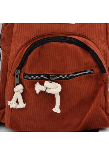 Kadın Kadife Sırt Çantası Turuncu