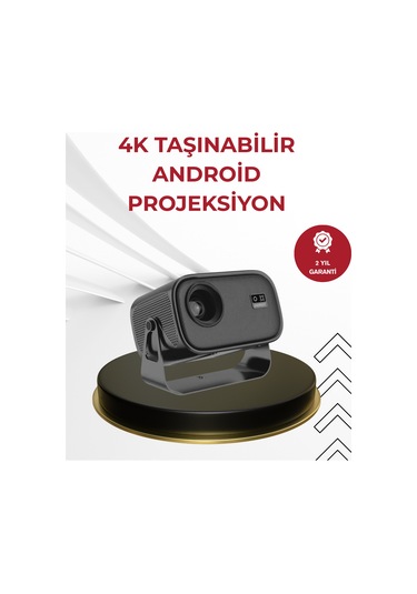Wifi 6 Ve Bluetooth 5 Bağlantılı Taşınabilir Projeksiyon Makinesi