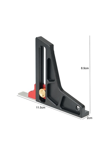 Ganwei Ağaç İşleme Yükseklik Ölçer 0-50mm Alüminyum Alaşımlı Ayarlanabilir Tablesaw Derinlik Ölçme Aracı Siyah
