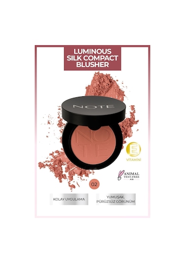 Note Cosmetique Luminous Silk Compact Blusher Toz Allık - 02 Pink In Summer
