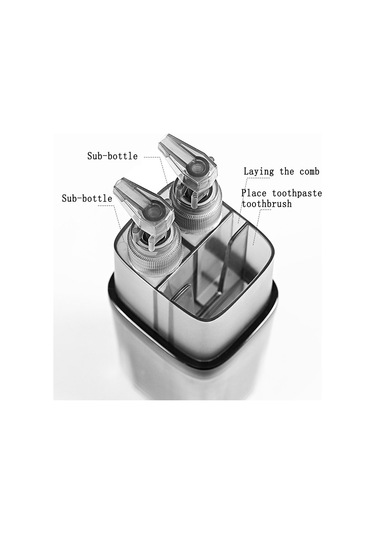 Sones 2'si 1 Arada Seyahat Yıkama Seti Çok İşlevli Seyahat Yıkama Kupası Diş Macunu Diş Fırçası Bölmeli Şişe Saklama Kutusu Gri Diğer