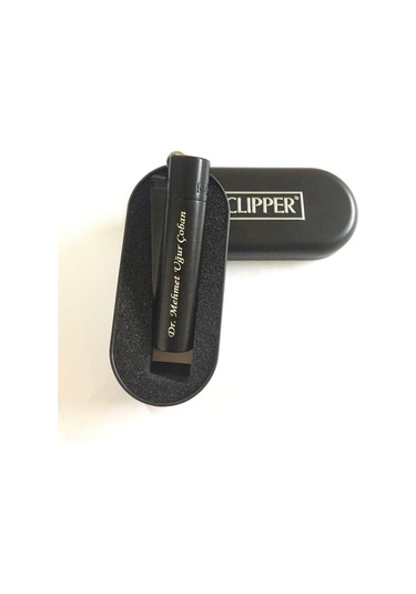 Stickeravm Kişiye Özel Kutulu Mat Siyah Clipper Çakmak Isme Özel Kaliteli Clipper Çakmak