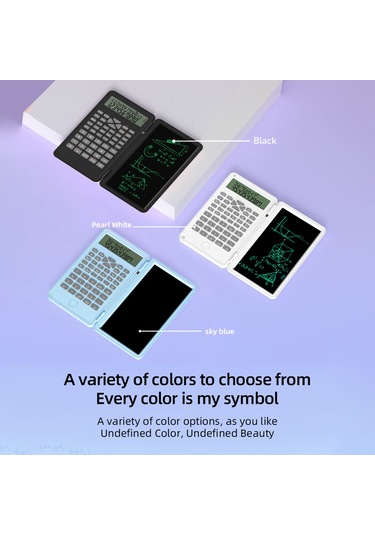Silinebilir Yazı Tahtası İle Bilimsel Hesap Makinesi 240 Fonksiyon 2 Hatlı Lcd Ekran Katlanabilir Finans Matematik Hesap Makinesi Ortaokul Lise Üniversite Öğrencileri İçin Gökyüzü Mavisi Açık Mavi
