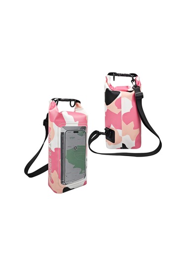 Yuntech01 2l Su Geçirmez Çanta - Pvc Malzeme, Ayrılabilir Askı, Dokunmatik Ekran Uyumlu Pembe