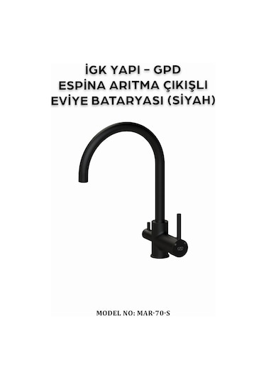 Gpd MAR70-S Espina Arıtma Çıkışlı Eviye Bataryası Siyah