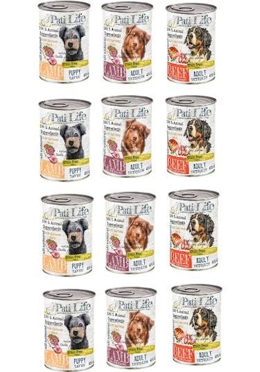 Pati Life Karışık Köpek Konservesi 12 x 415 G