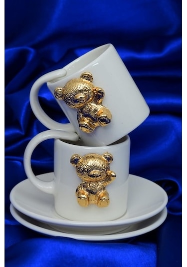 Gold Ayıcıklı Kahve Fincanı