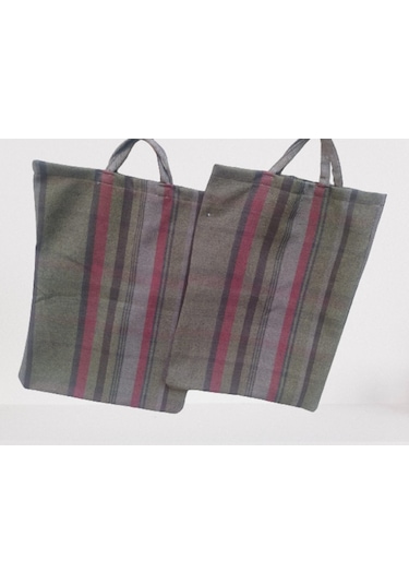 Bengi Pazar Çantası 2 Adet Döşemelik Desenli Kumaş 30 Kg Taşıma