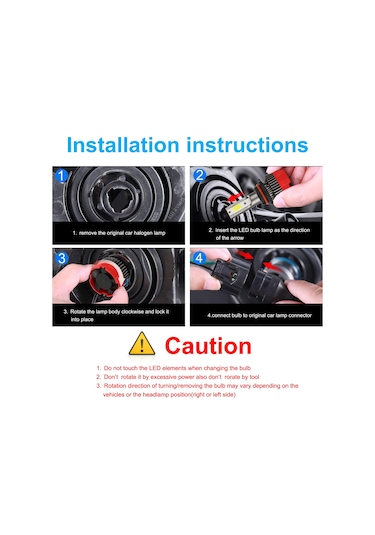 Youtek Motosiklet Ve Araba Led Farları - 6000lm 6000k Soğuk Beyaz Işık, 30w 360 Derece Aydınlatma, Ip65 Su Geçirmez 2 Adet