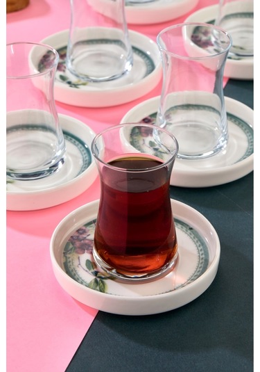 Cooker 6'lı Lyon Porselen Çay Tabağı Beyaz