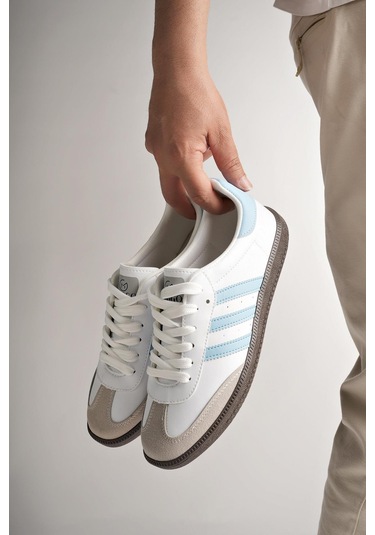 Muggo Jabbar Unisex Ortopedik Günlük Garantili Bağcıklı Yürüyüş Koşu Sneaker Spor Ayakkabı Mavi