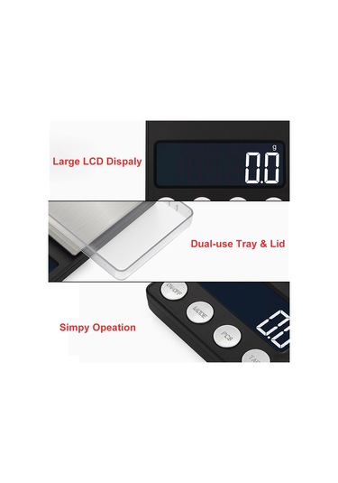 Mücevherat İçin Mini Dijital Terazi, Cep Mutfak Terazisi, Lcd Gümüş