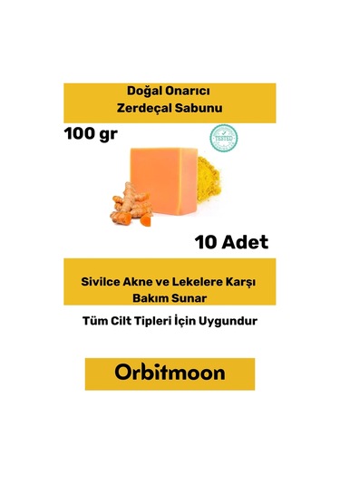 Özel Üretim Doğal El Yüz Saç Vücut Güzel Koku Leke Karşıtı Orijinal Zerdeçal Ekstraktı Sabun 10 Adet