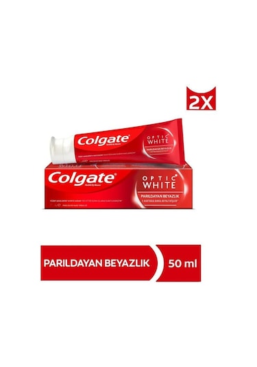 Colgate Optic White Parıldayan Beyazlık Beyazlatıcı Diş Macunu 2 x 50 ML