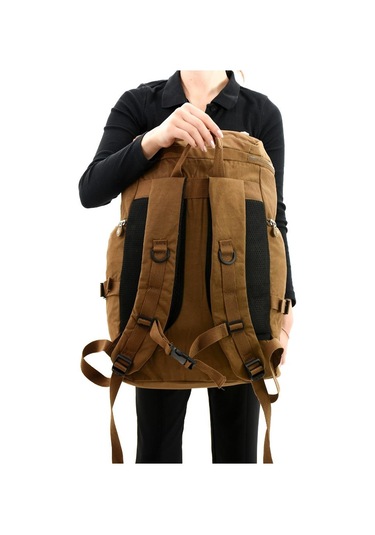 Unisex Dağcı Çantası Kamp Çantası Seyahat Çantası Hafif Klinkır Kumaş Outdoor Çanta 50 30 Cm Kahverengi