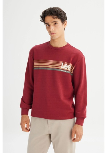 Lee Erkek Sweat L2520099 810 Bordo Bordo