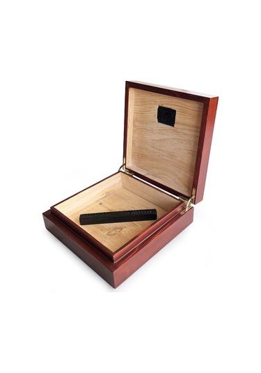 Mezmob Masif Yerli Sedir Ağacı Humidor Puro Kutusu Küçük Boy