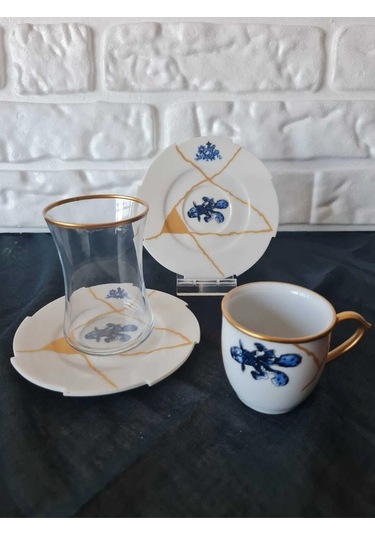 Fermato 18 Parça 6 Kişilik Çay Ve Türk Kahvesi Fincanı Takımı Abra Serisi Renkli