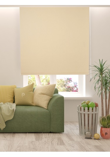 Br Perle Açık Bej Rengi Düz Mekanize Stor Perde Yüksek Kalite Metropol Serisi Açık Bej