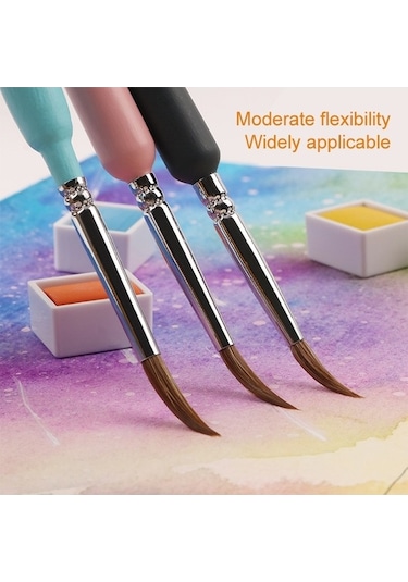 Willowhaven 10 Adet 3 Weizhuang Kanca Çizgi Kalem Seti, Koyu Mavi, Boyama, İnce Kontur Fırça, Ahşap Metal Kutu