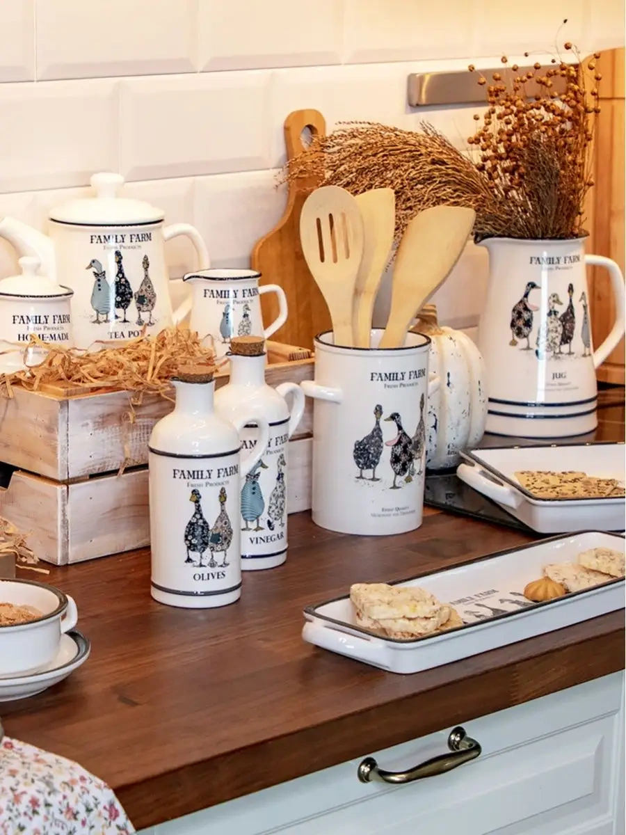 Lefard 200 Ml Porselen Kapaklı Şekerlik "aile Çiftliği" 155852439 Beyaz