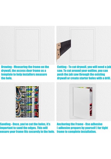 Fortunelane Beyaz Plasterboard Bakım Kapısı, 20x30 Cm, Çıkarılabilir Menteşeli, Güçlendirilmiş Duvar Boru Uygun