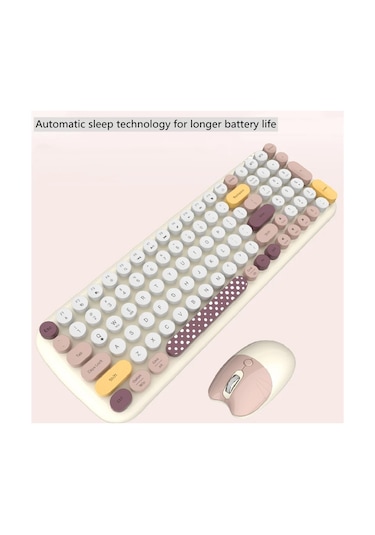 Geezer Zero Kablosuz Q Klavye Mouse Seti Bej Smk-648