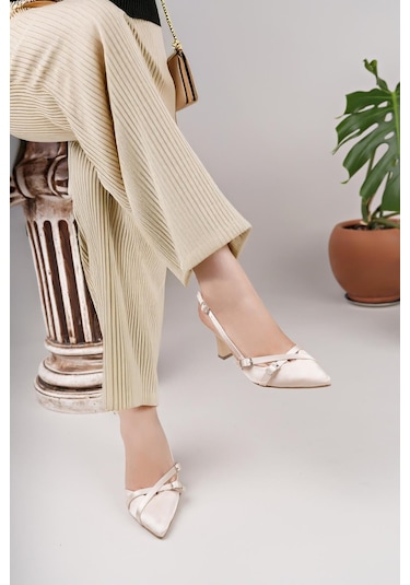 Nesilshoes Nesil Shoes Uraz 500 Ten Saten Çift Toka Kadın Sandalet