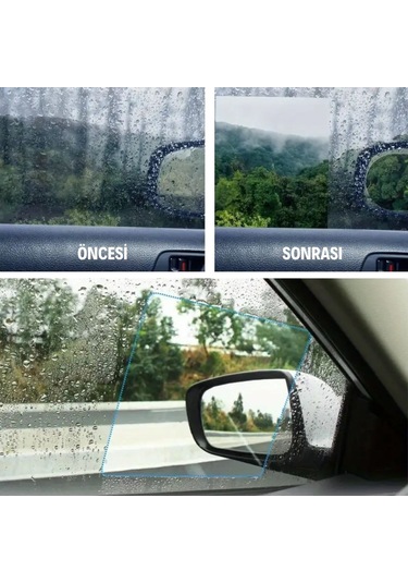 Zmc Bilişim 4 Parça Yan Aynalar Ve Yan Camlar İçin Araç Ayna Yağmur Kaydırıcı Ve Cam Buğu Önleyici Film Seti