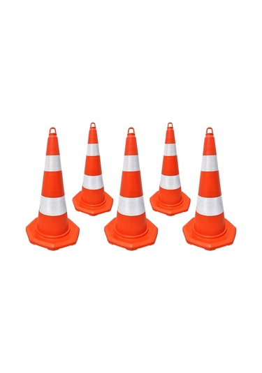 5'li Pvc Trafik Konisi Seti 75 Cm Trafik Dubası-3625