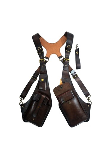 Wezone Klasik Deri Çene Çantası Unisex Dışarıda Kullanın Telefon Çantası Kahverengi Renk