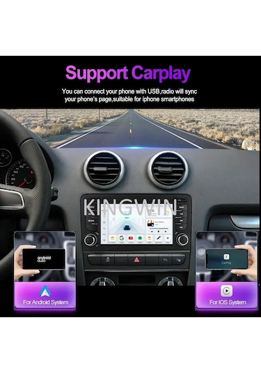 7 İnç Audi A3 Uyumlu Android Carplay 4 Gb Ram 64 Gb Hafıza Multimedya Arka Kamera  7"